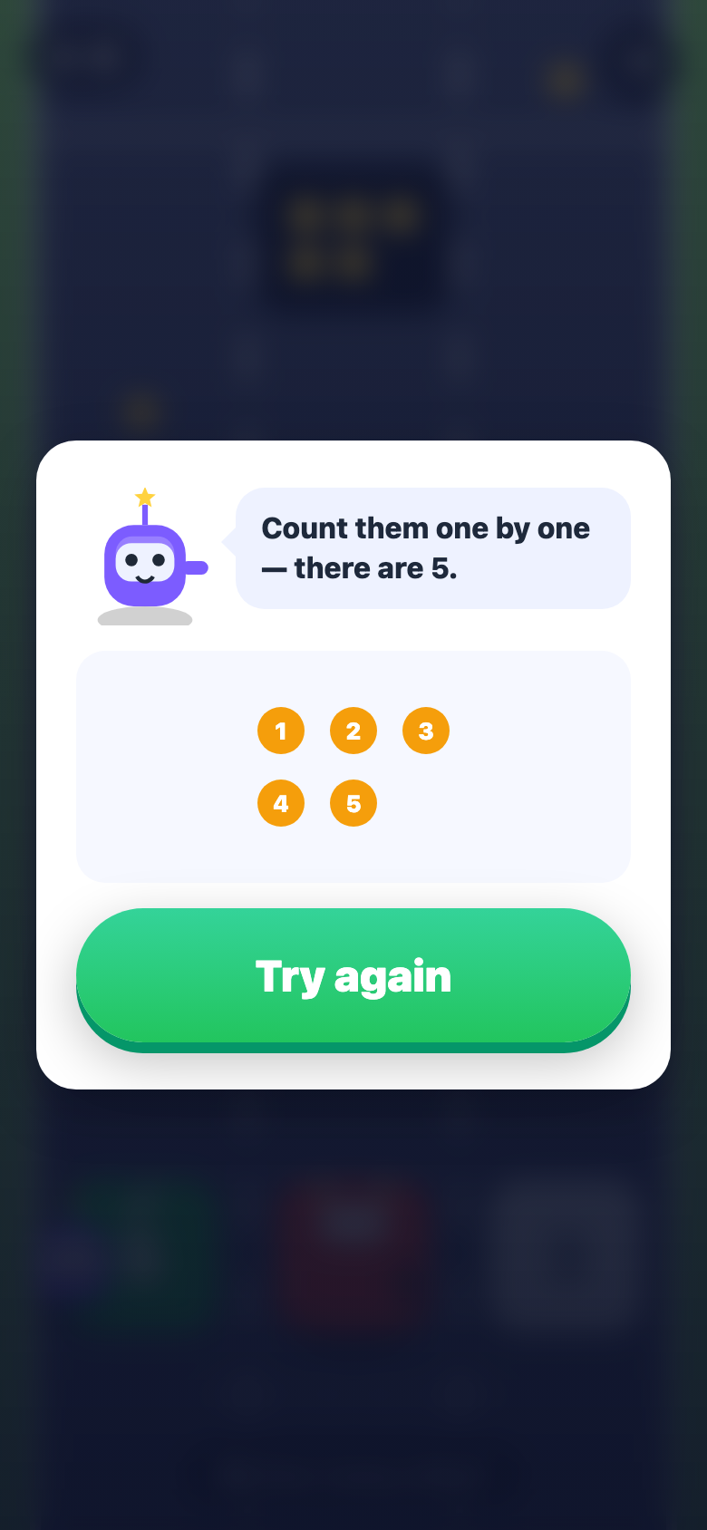 A friendly re-teach after a wrong answer