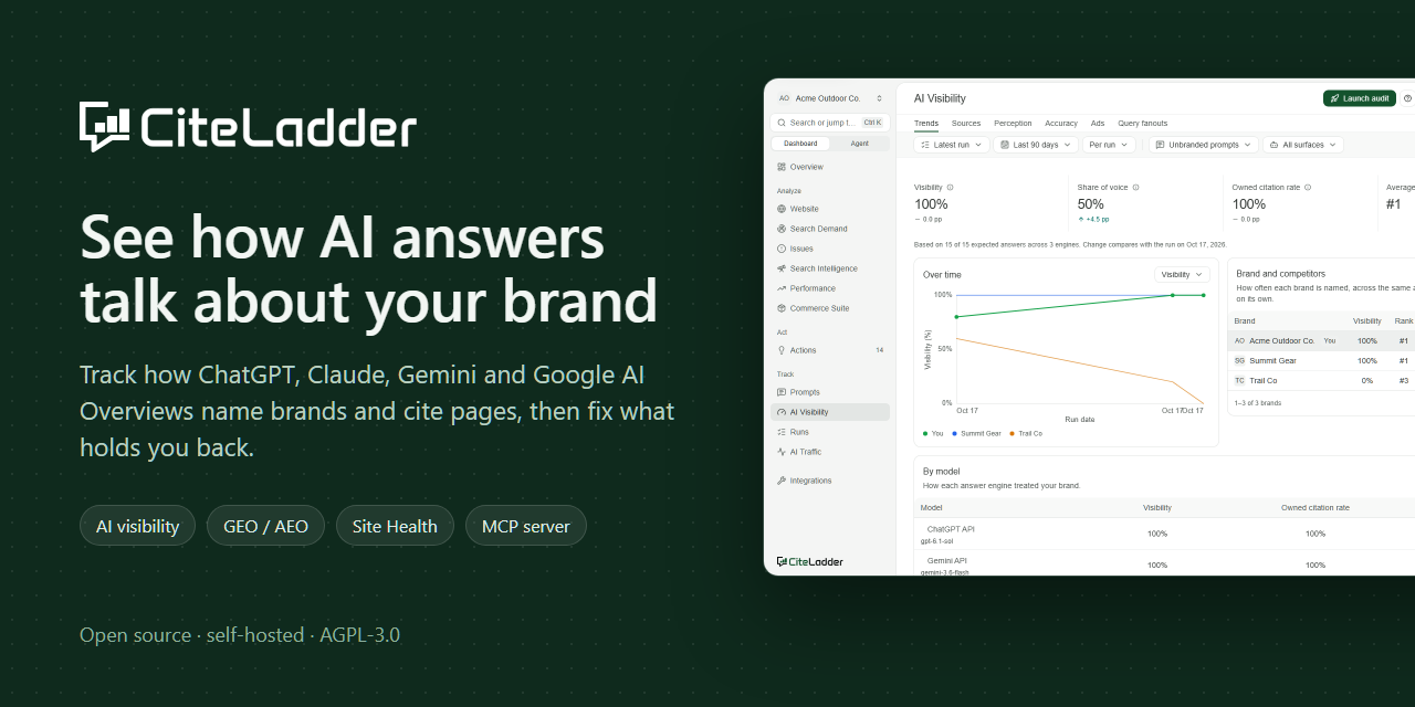 CiteLadder: see how AI answers talk about your brand