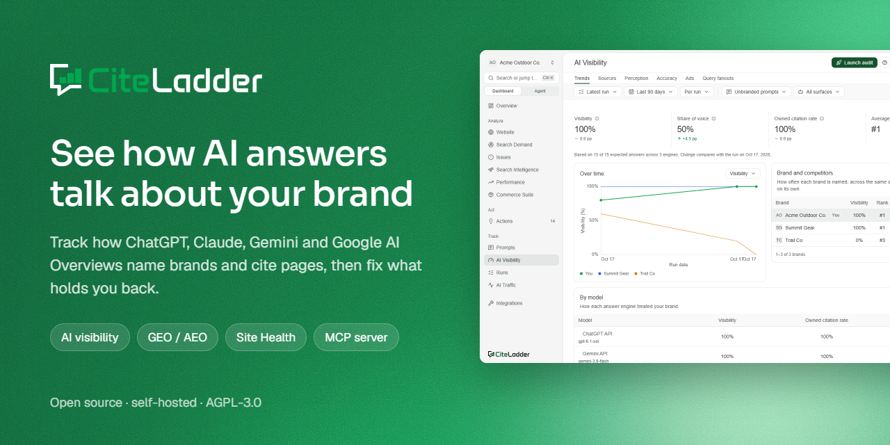 CiteLadder: see how AI answers talk about your brand