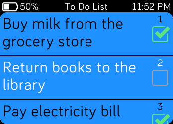 Fitbit Ionic To do list screen