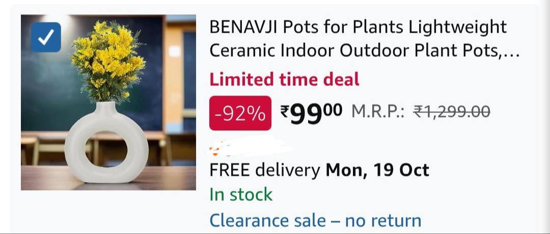 Grab : Ceramic Pot for Plants @ 99