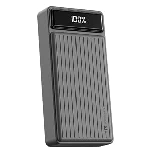 Portronics Luxcell B 20K Advanced 20000 mAh Power Bank with 22.5W Max Output, LED Battery Display, 22.5w Mach USB-A Output, 20w Type C PD Output, Type C Input, Wake Up Button