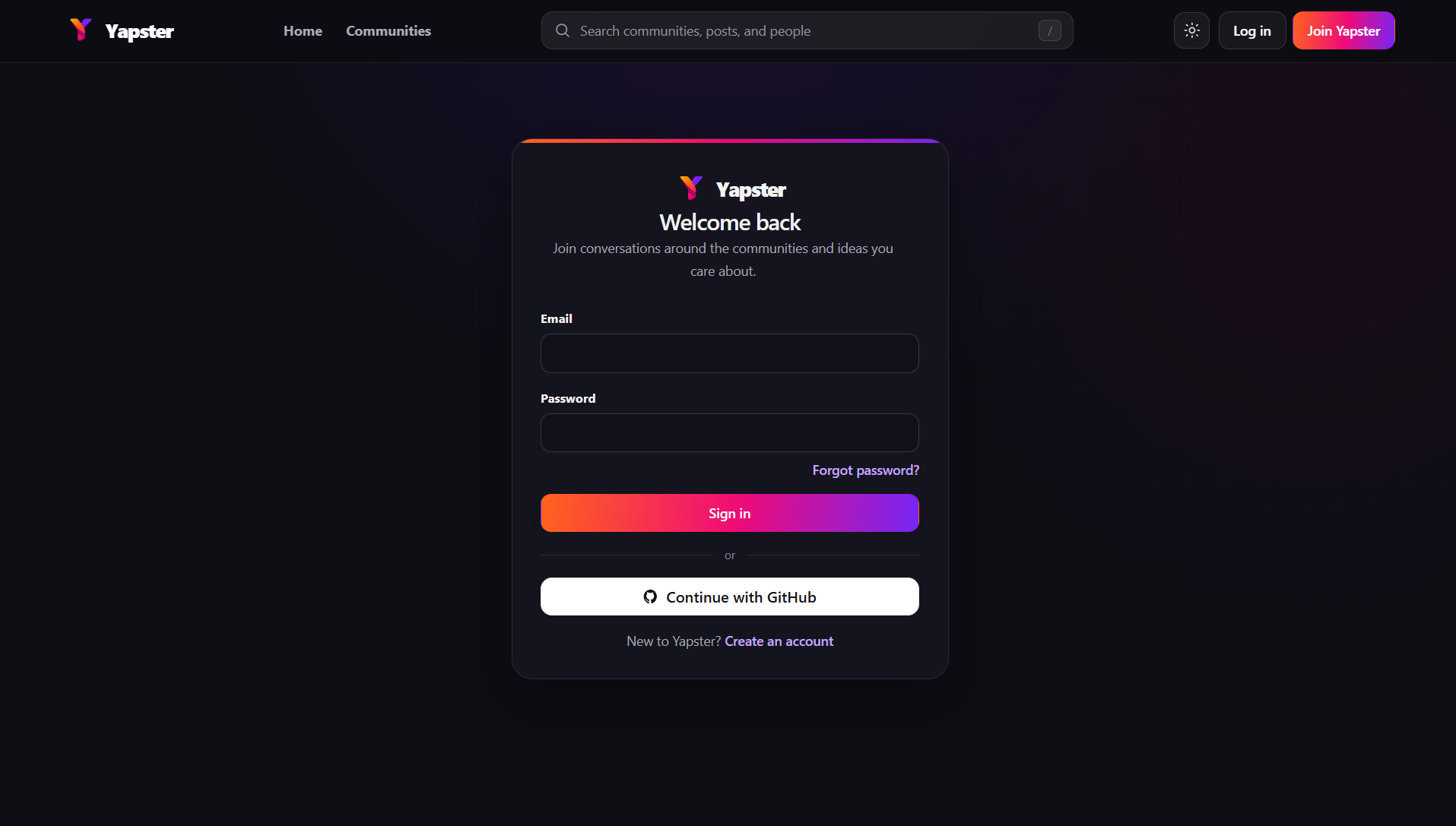 Yapster login