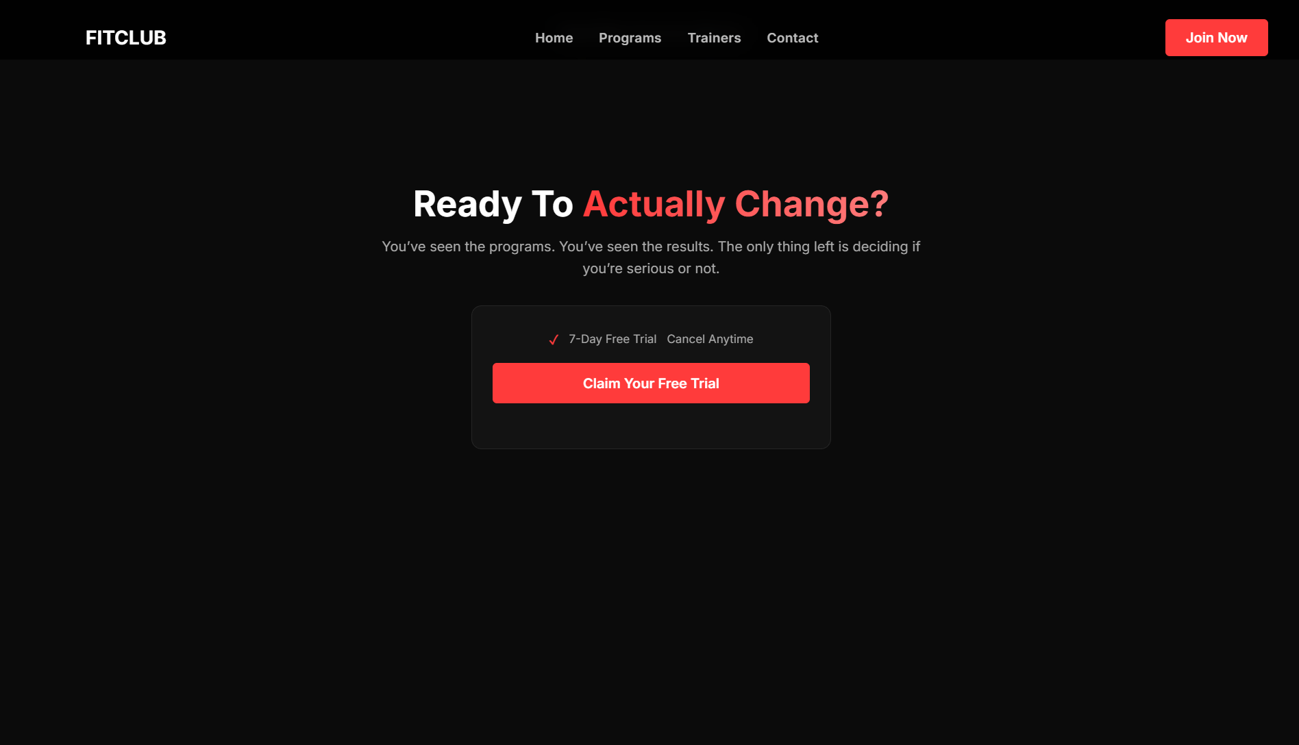 FitClub closing call to action