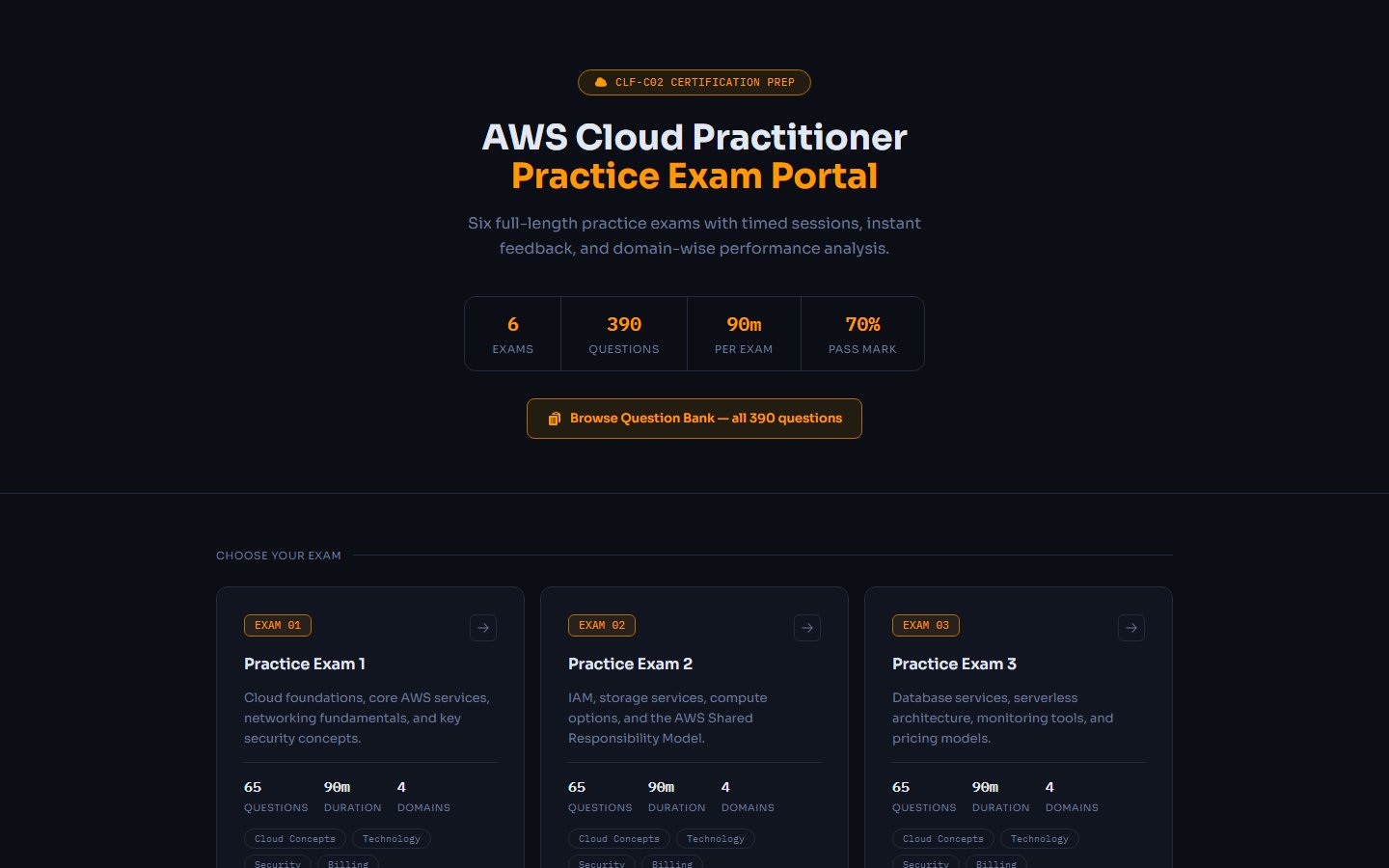 AWS Cloud Practitioner Exam Portal