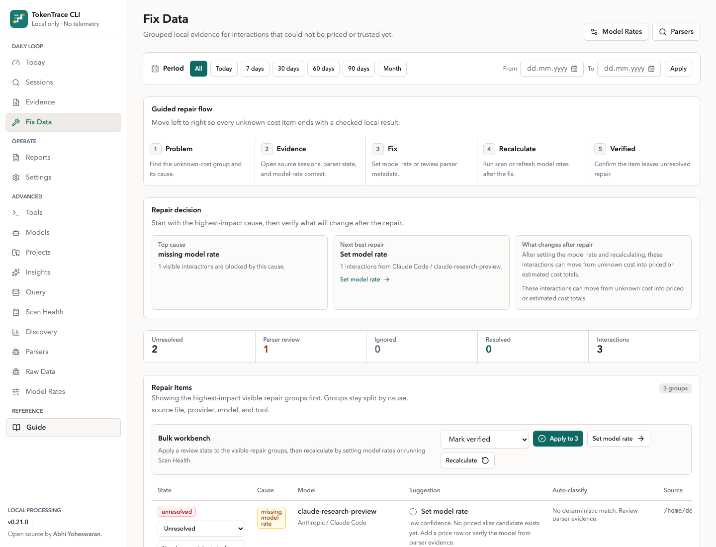 TokenTrace Fix Data queue