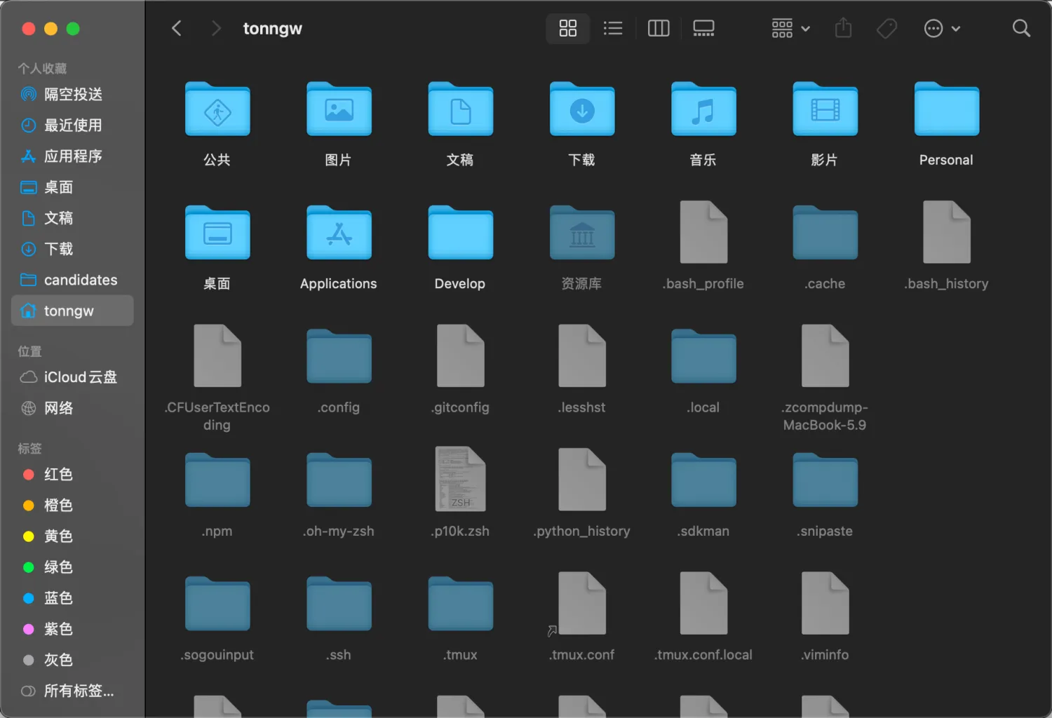 Finder hidden files