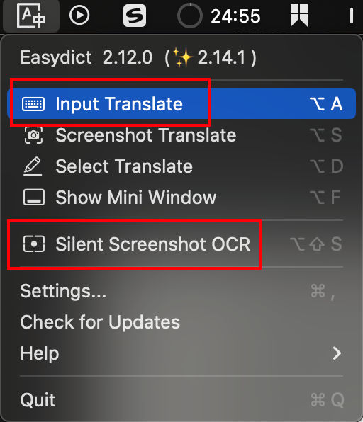 Easydict 快捷键配置