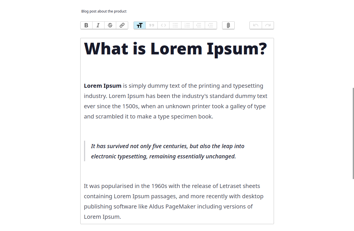 WYSIWYG editor