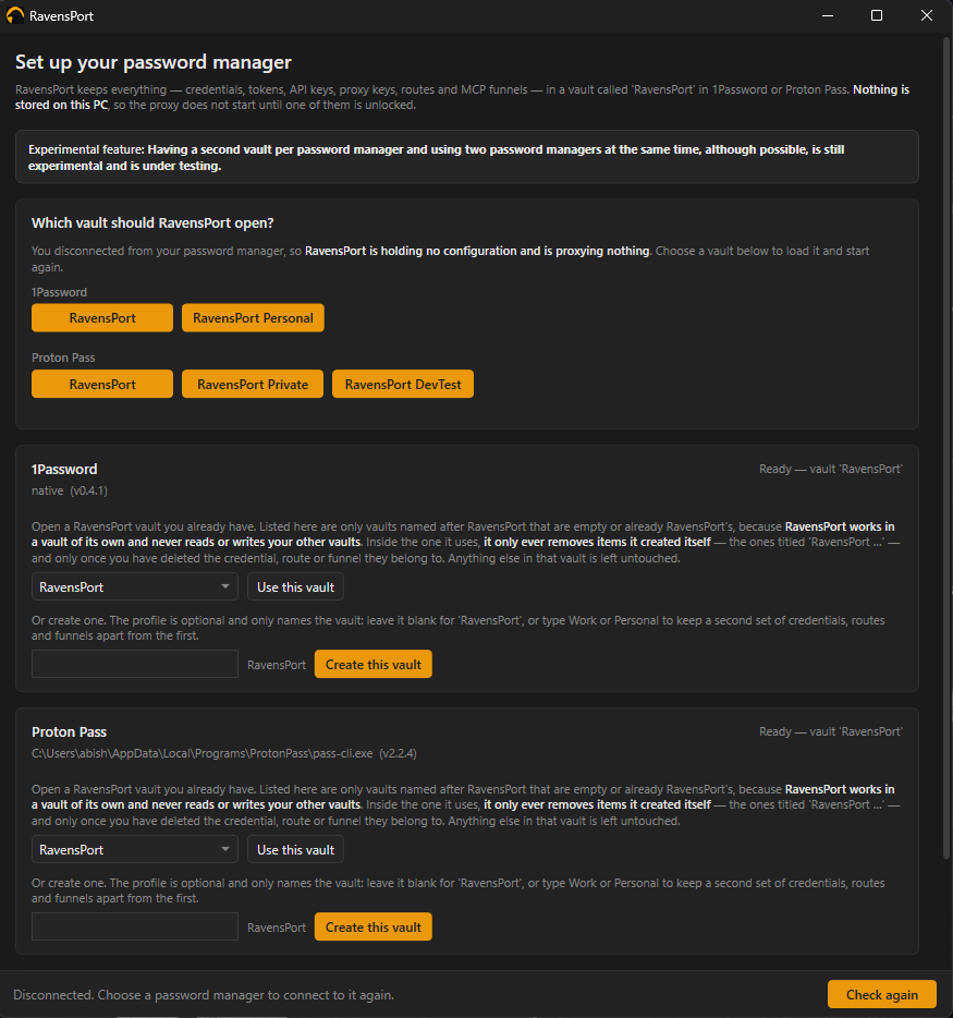 Setup Page