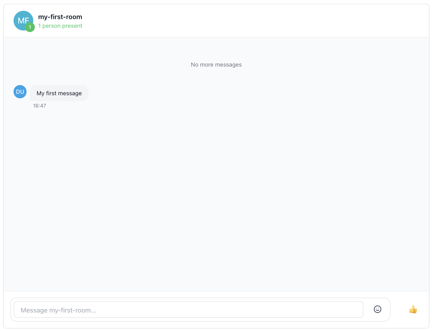 Chat window with room room reactions screenshot