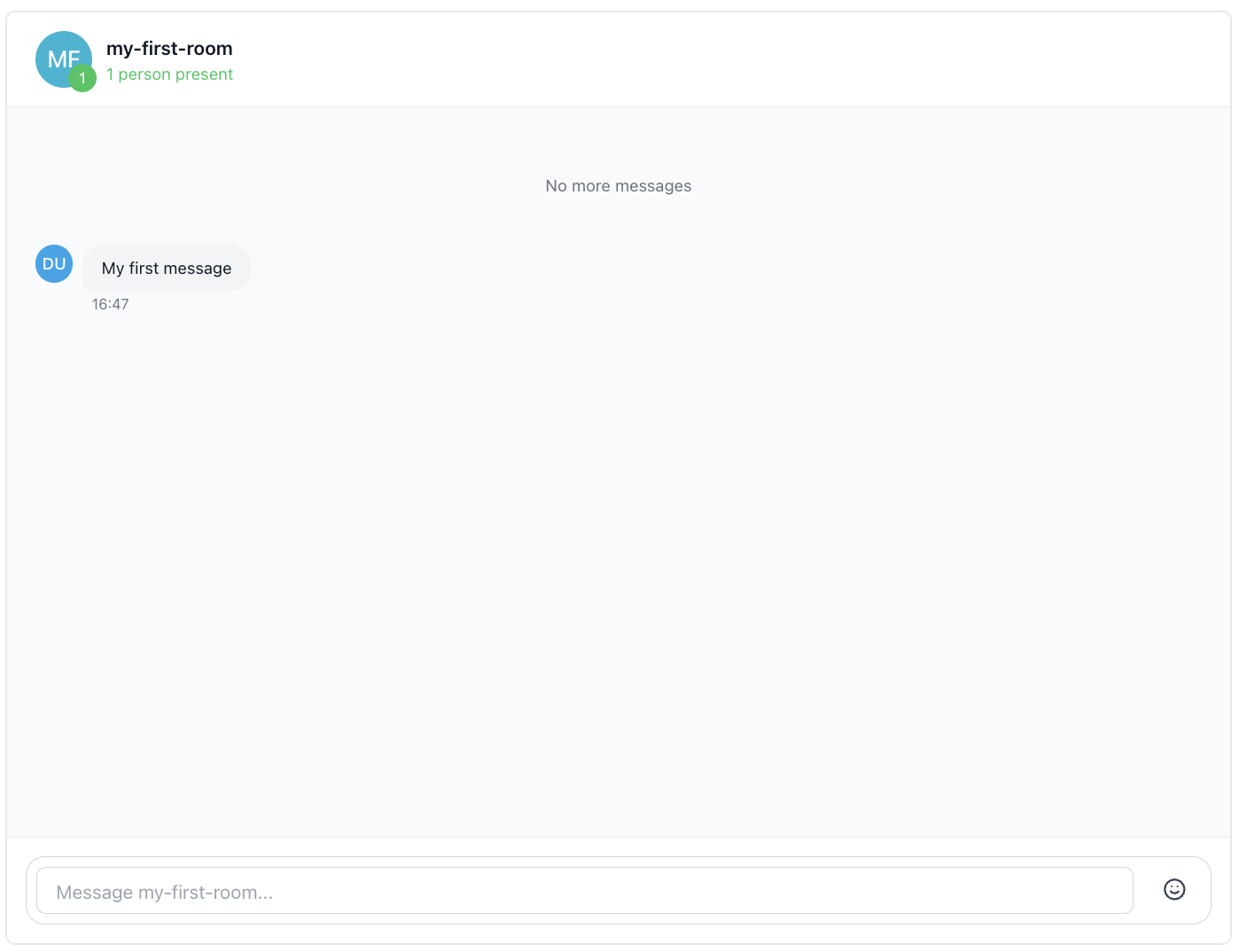 Chat window with room info screenshot
