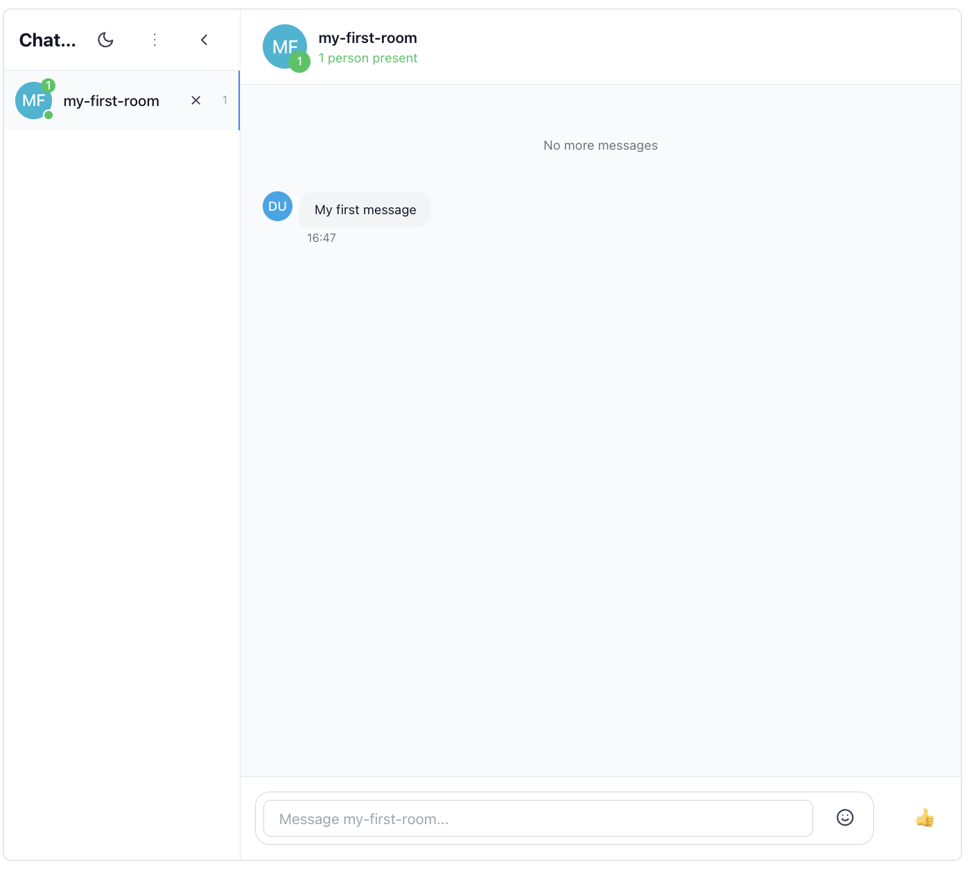 Chat window with sidebar screenshot