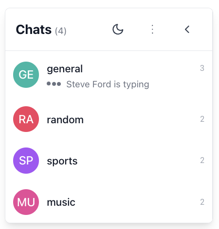 Sidebar component screenshot