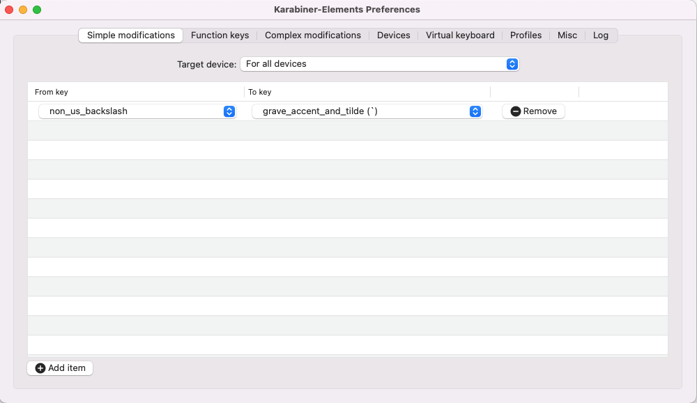 remap tilda key screen