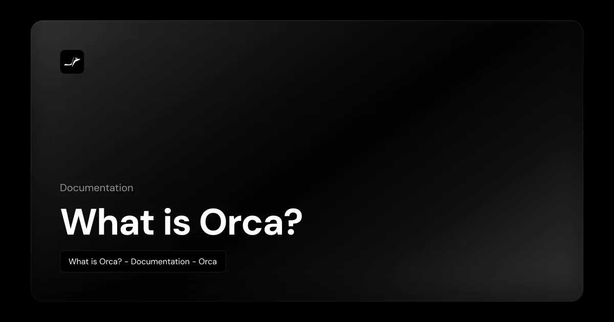 Orca ADE 소개 화면