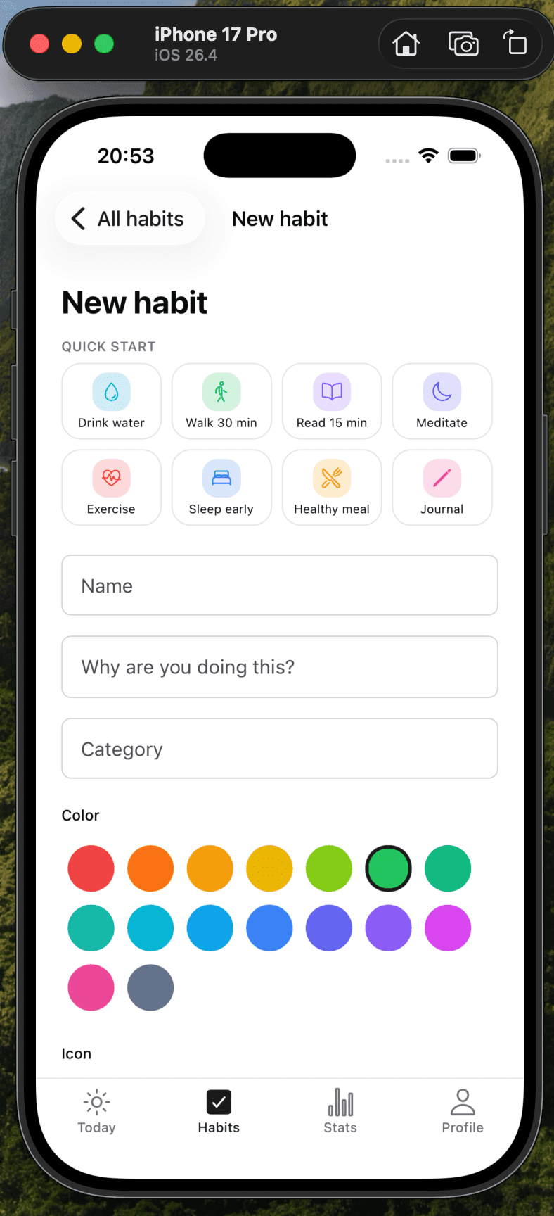 Habit Tracker — screen 2