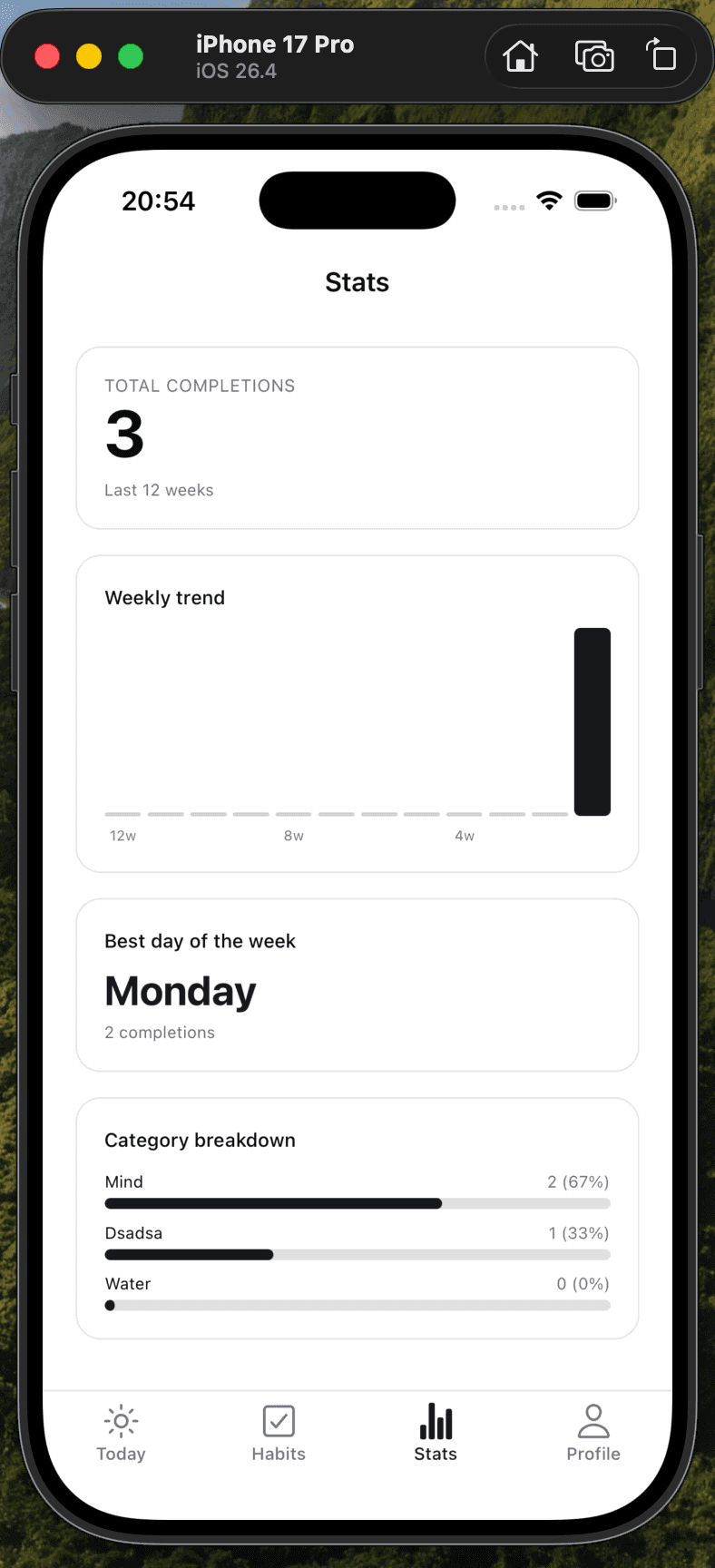 Habit Tracker — screen 3