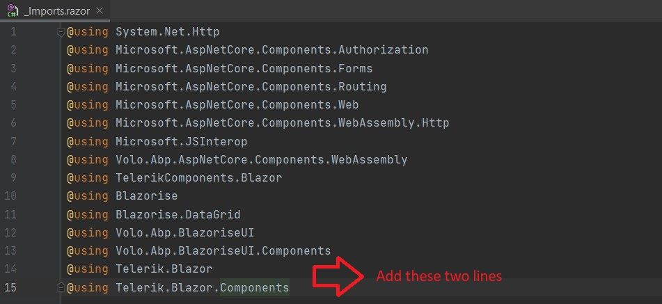 How To Integrate The Telerik Blazor Components To The ABP Blazor UI ...