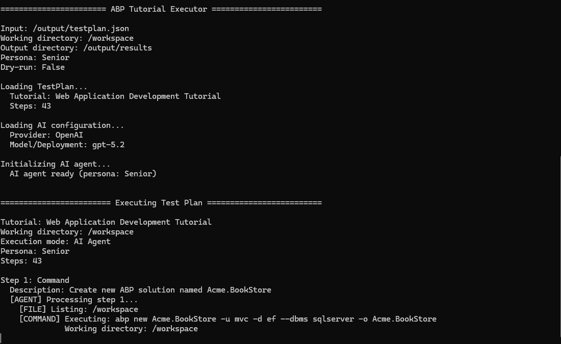 the tutorial validator Executor
