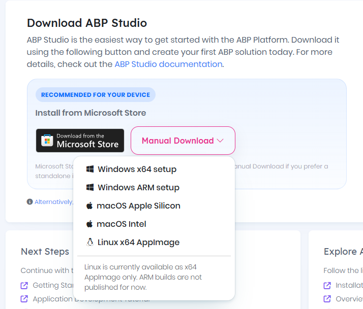 abp studio download on linux
