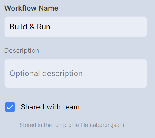 Sharing an ABP AI Agent workflow with the team via run profile