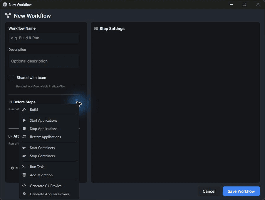 ABP AI Agent workflow actions