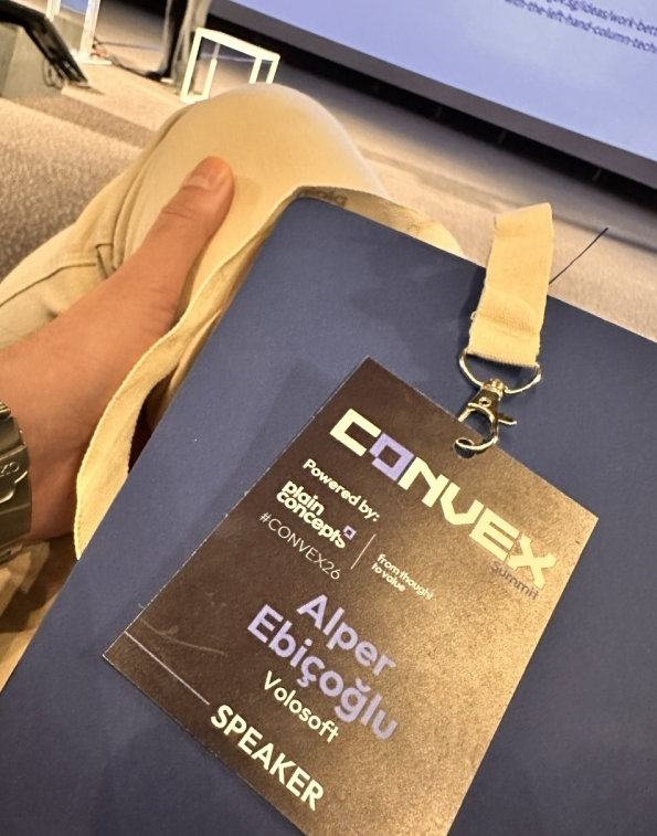My CONVEX 2026 speaker badge before the sessions started