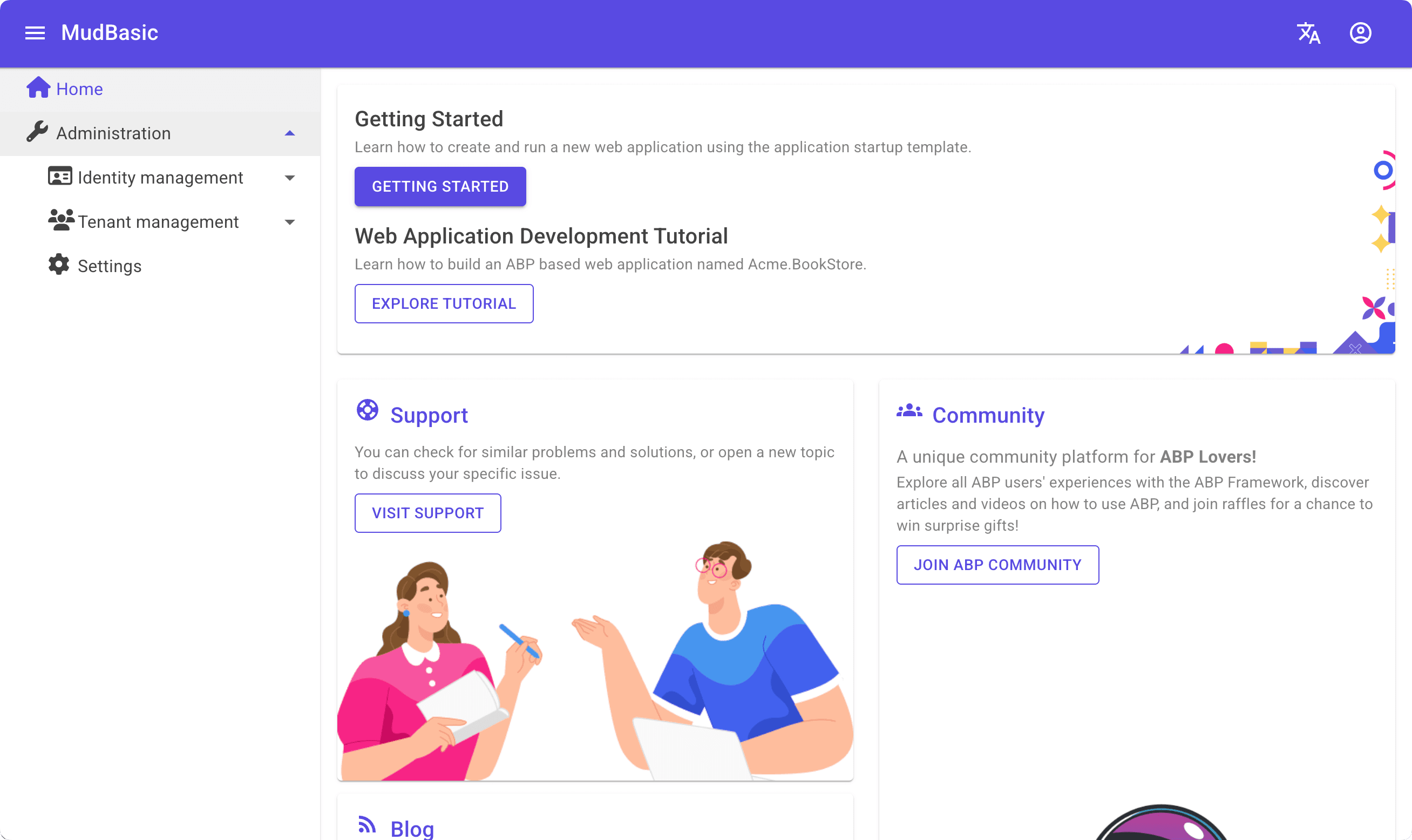 Basic Theme MudBlazor Dashboard