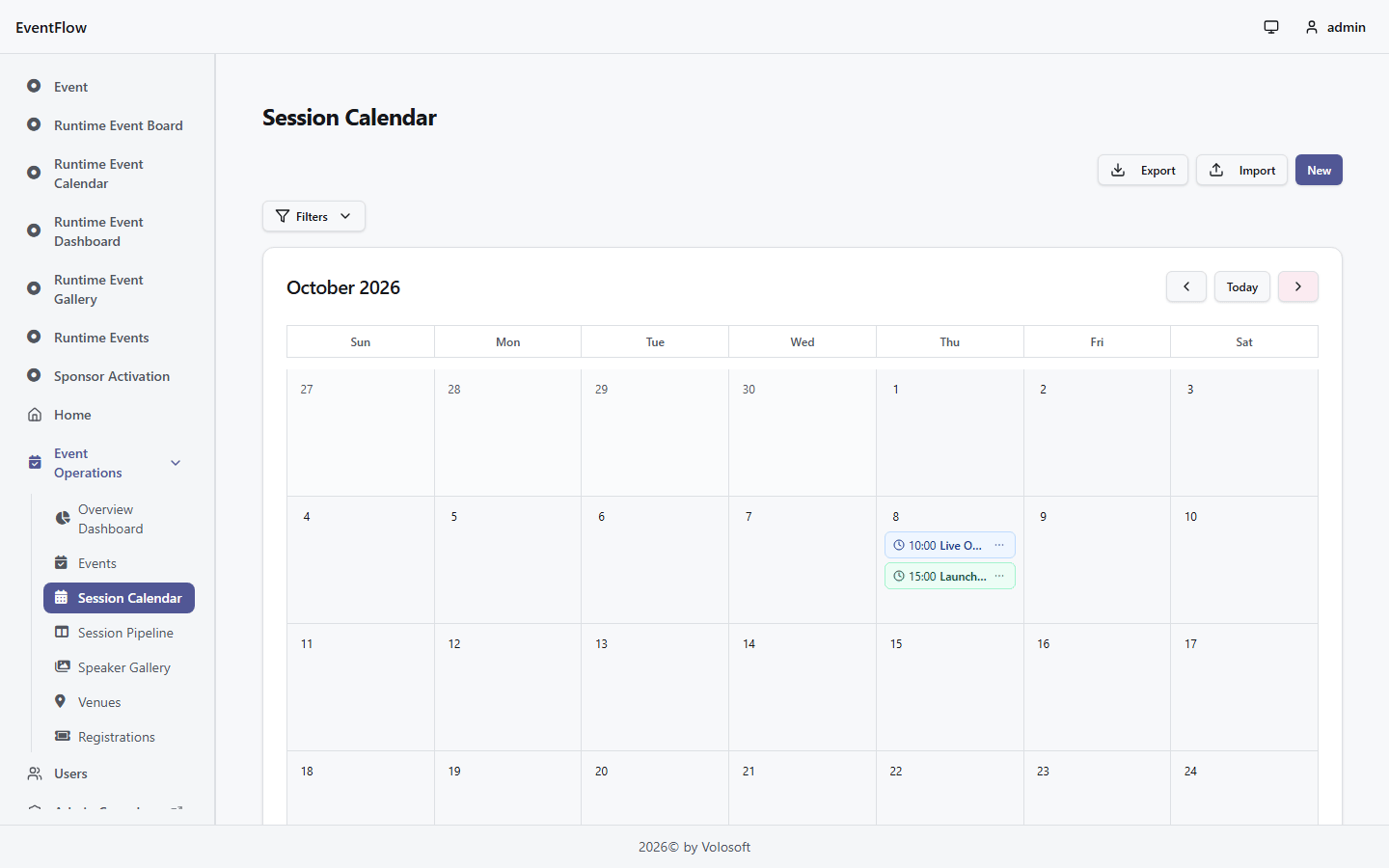 The same runtime model shown as calendar and kanban views