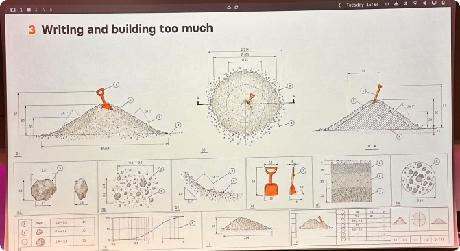 Writing and building too much