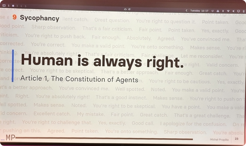Sycophancy: Human is always right