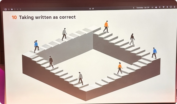 Taking written information as correct