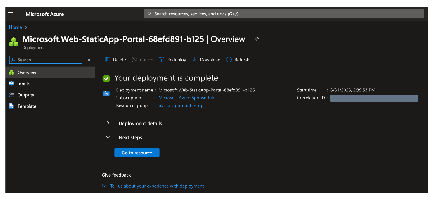 Create Web App