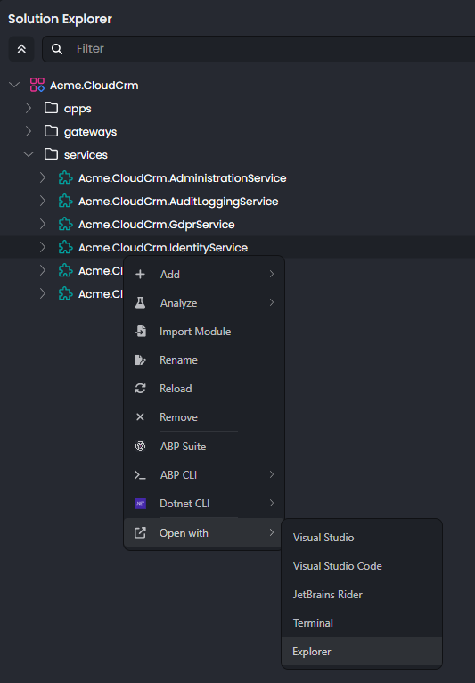 abp-studio-open-module-folder