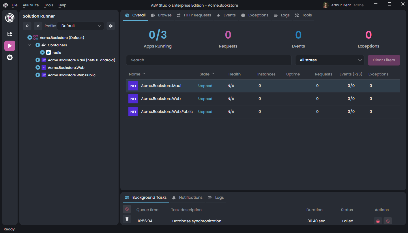 abp-studio-quick-start-application-solution-runner