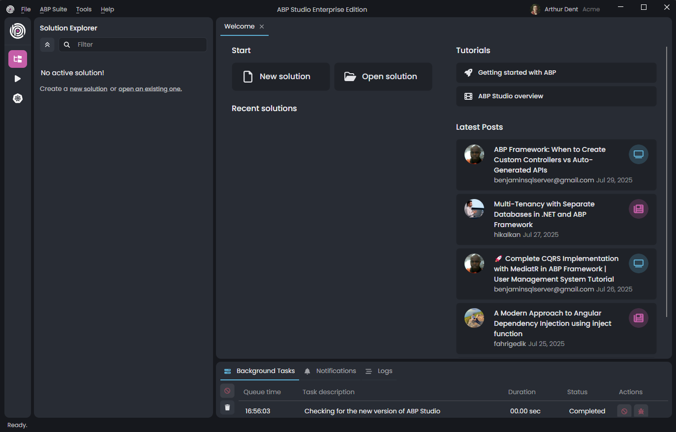 abp-studio-welcome-screen