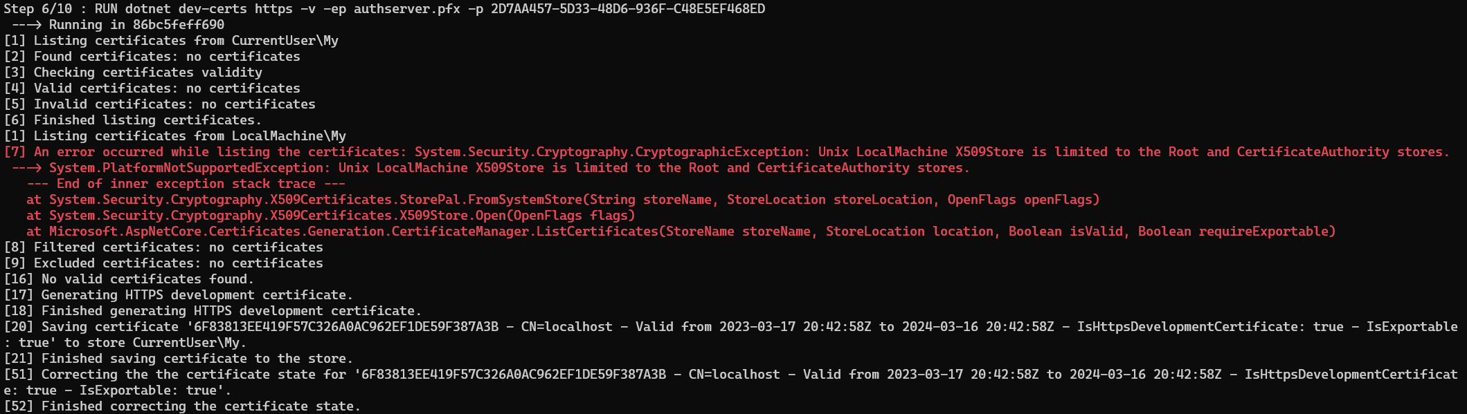 auth-server-pfx-generation-error