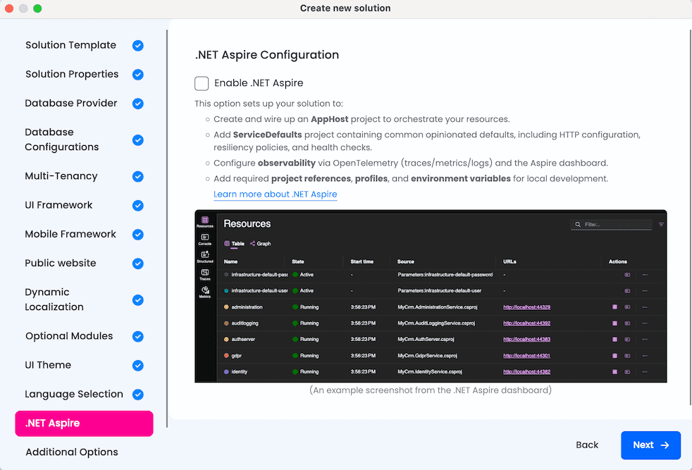 Enable Aspire in ABP Studio