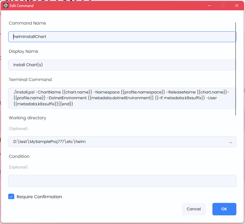 Create/Edit Custom Command