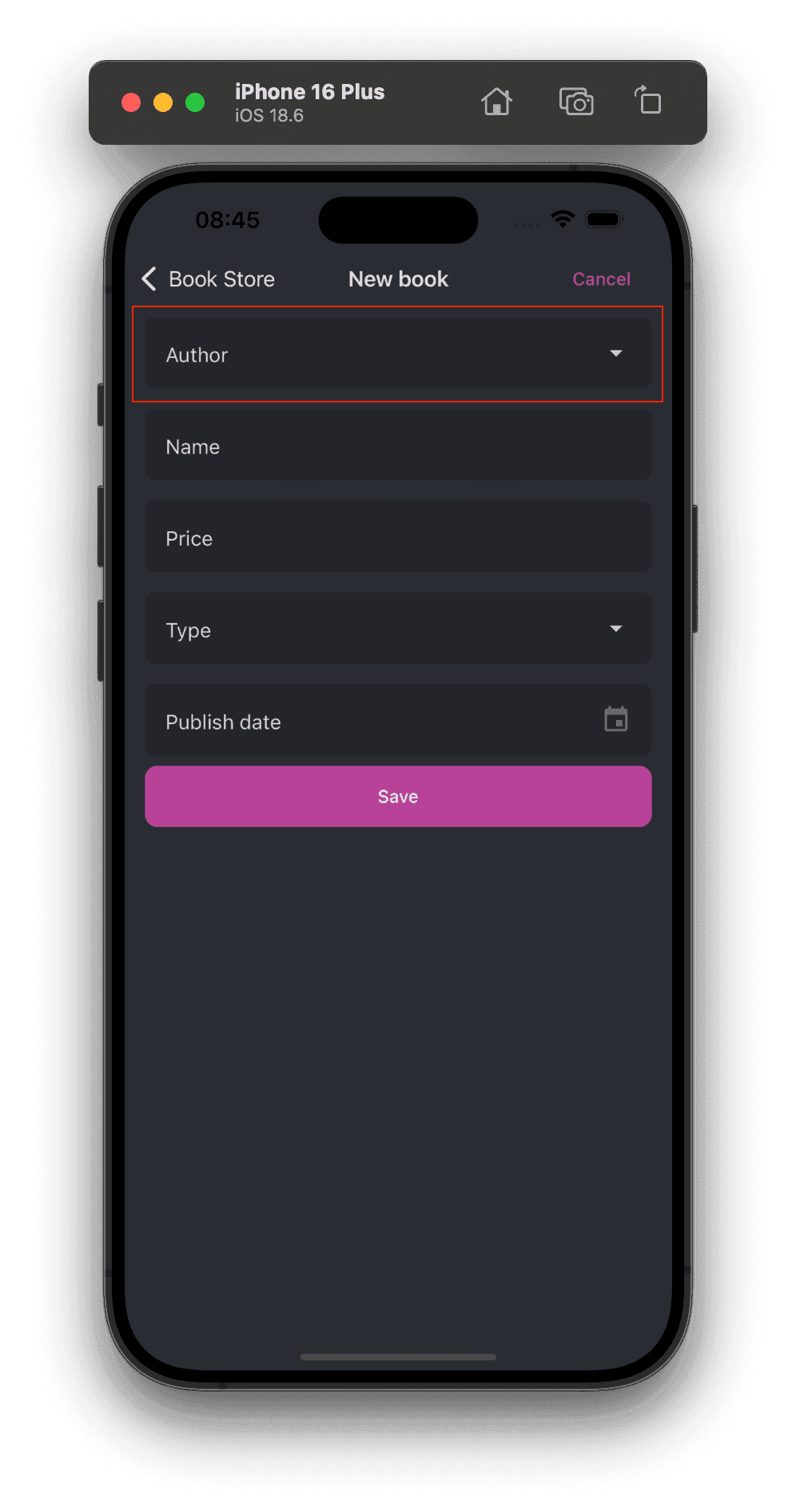 Author Input in Book Form
