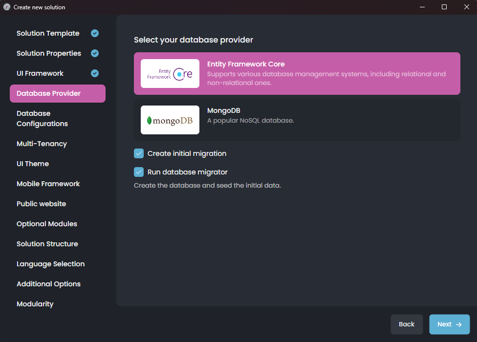 abp-studio-new-solution-dialog-database-provider