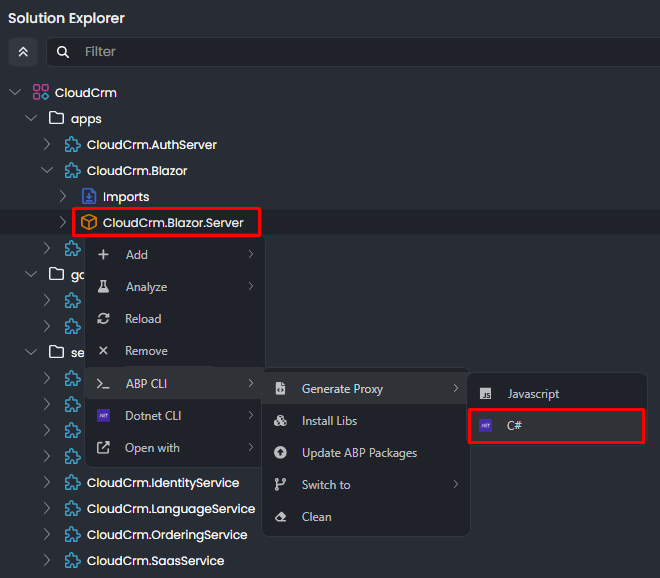 abp-studio-generate-proxy-blazor-server-2