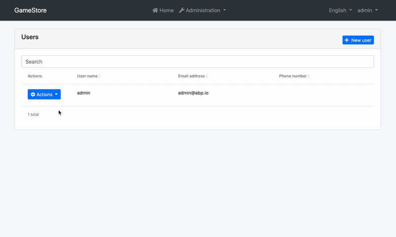Entity Action Extensions for Angular UI | ABP.IO Documentation