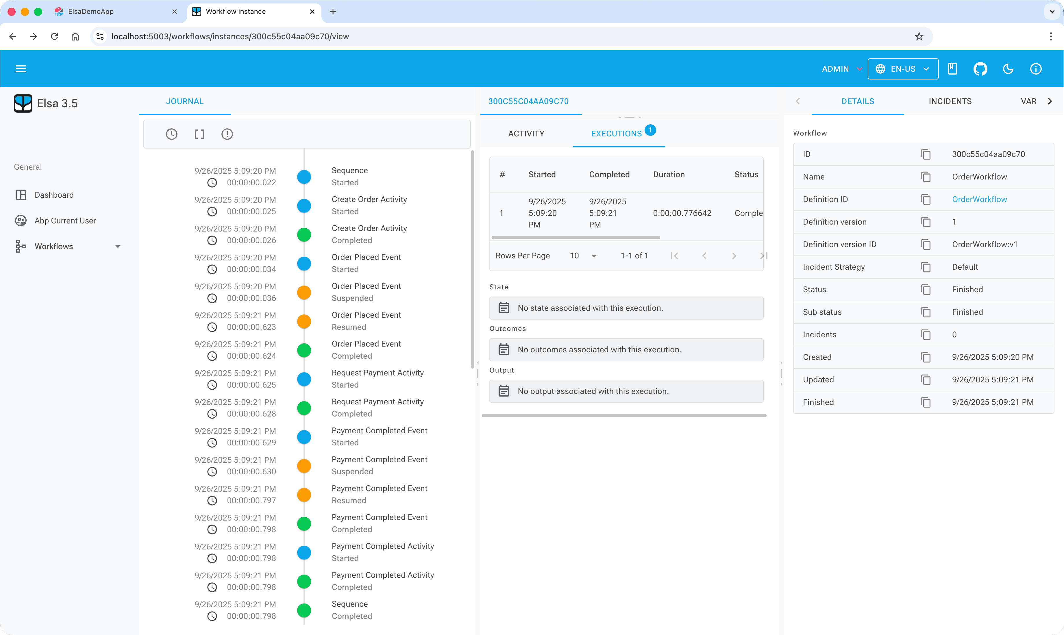 Elsa Workflows - Sample Workflow Demo | ABP.IO Documentation
