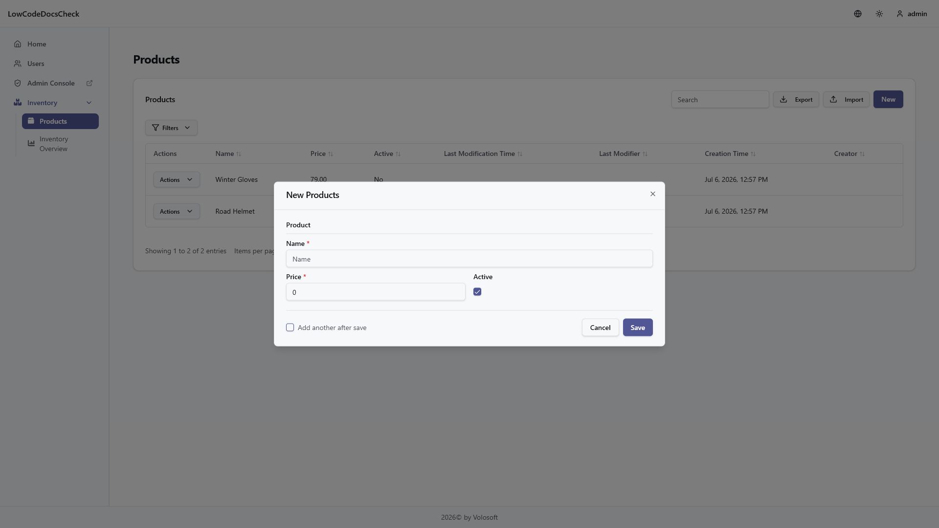 Generated create form