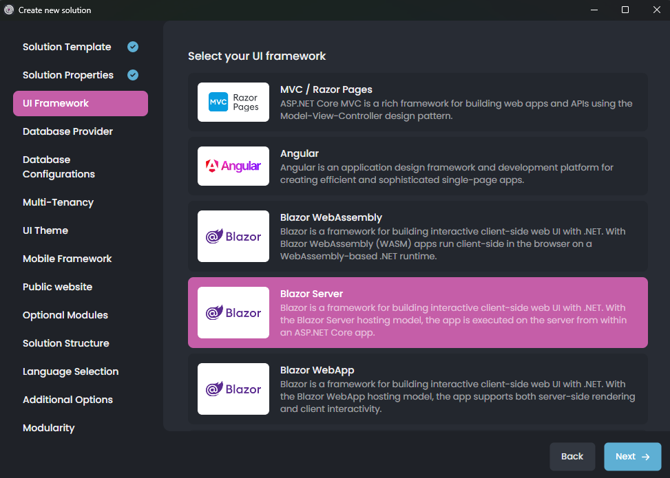 abp-studio-new-solution-dialog-ui-framework-blazor-server
