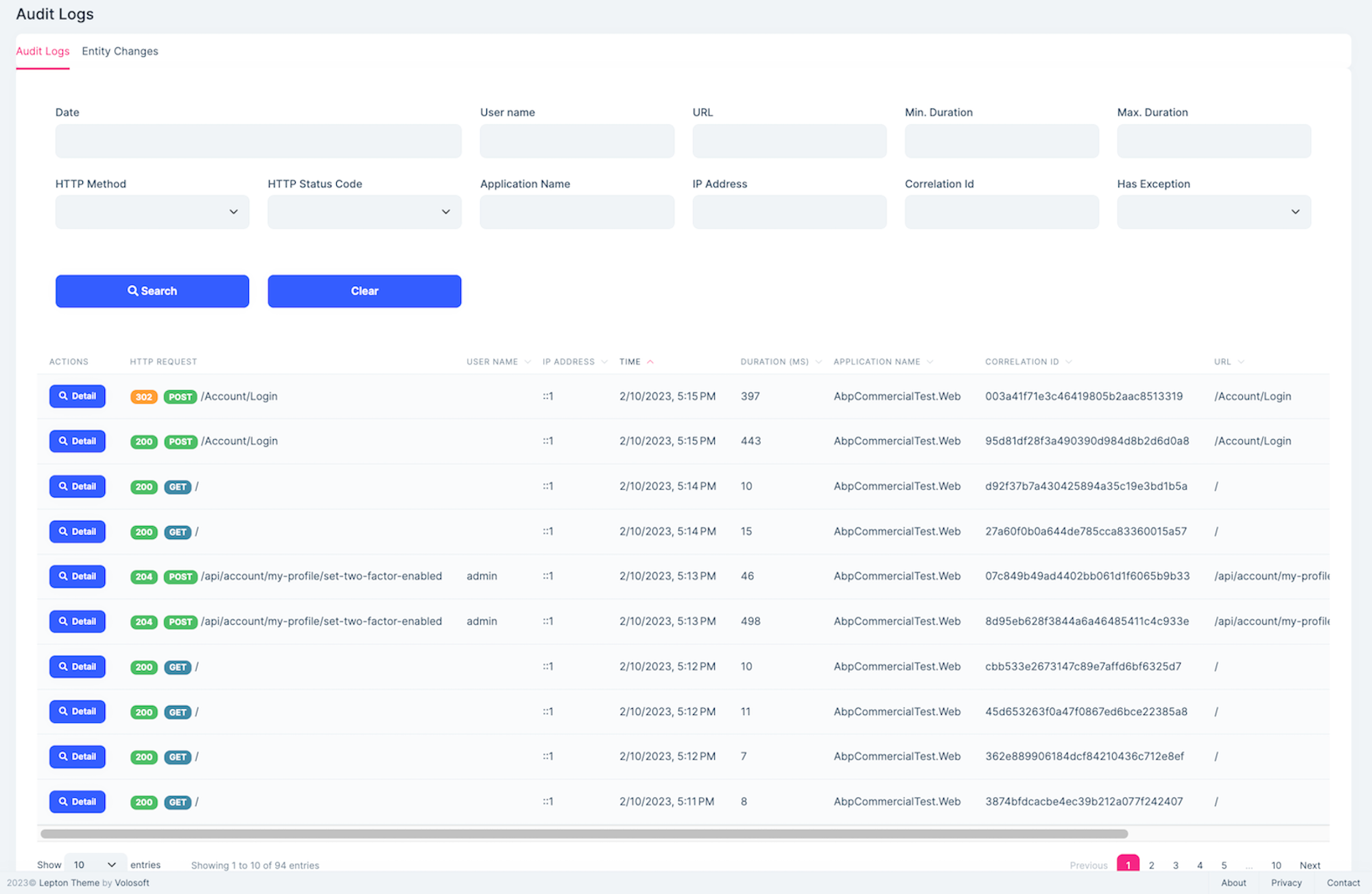 Audit Logging Module (Pro) | ABP.IO Documentation
