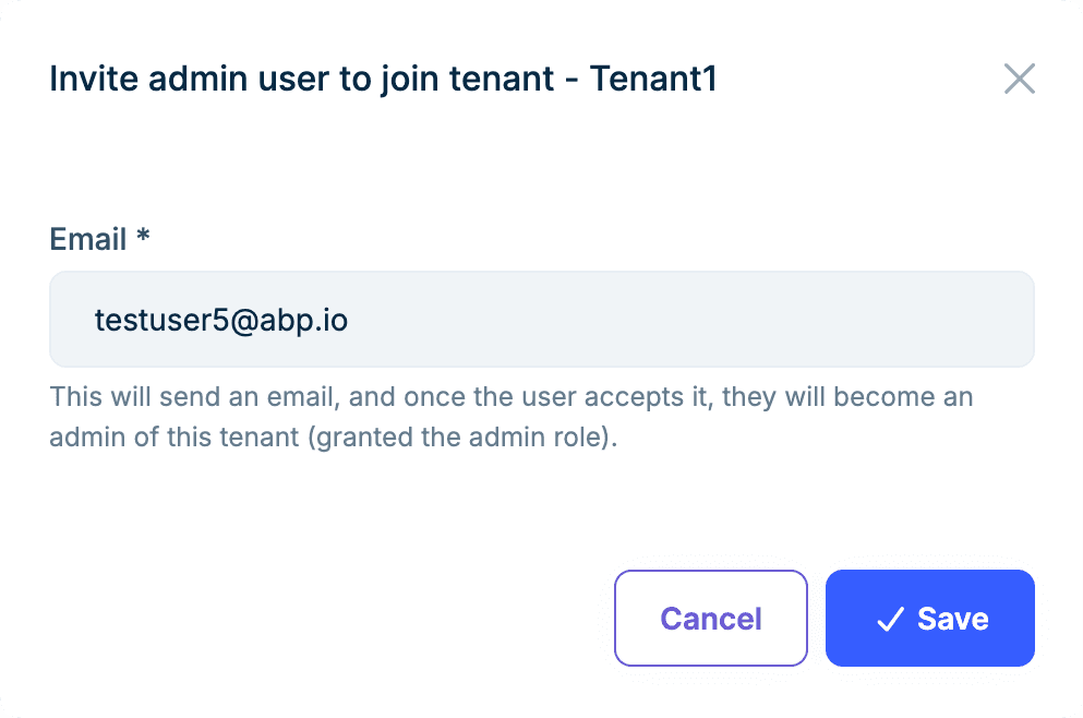 Invite tenant admin user