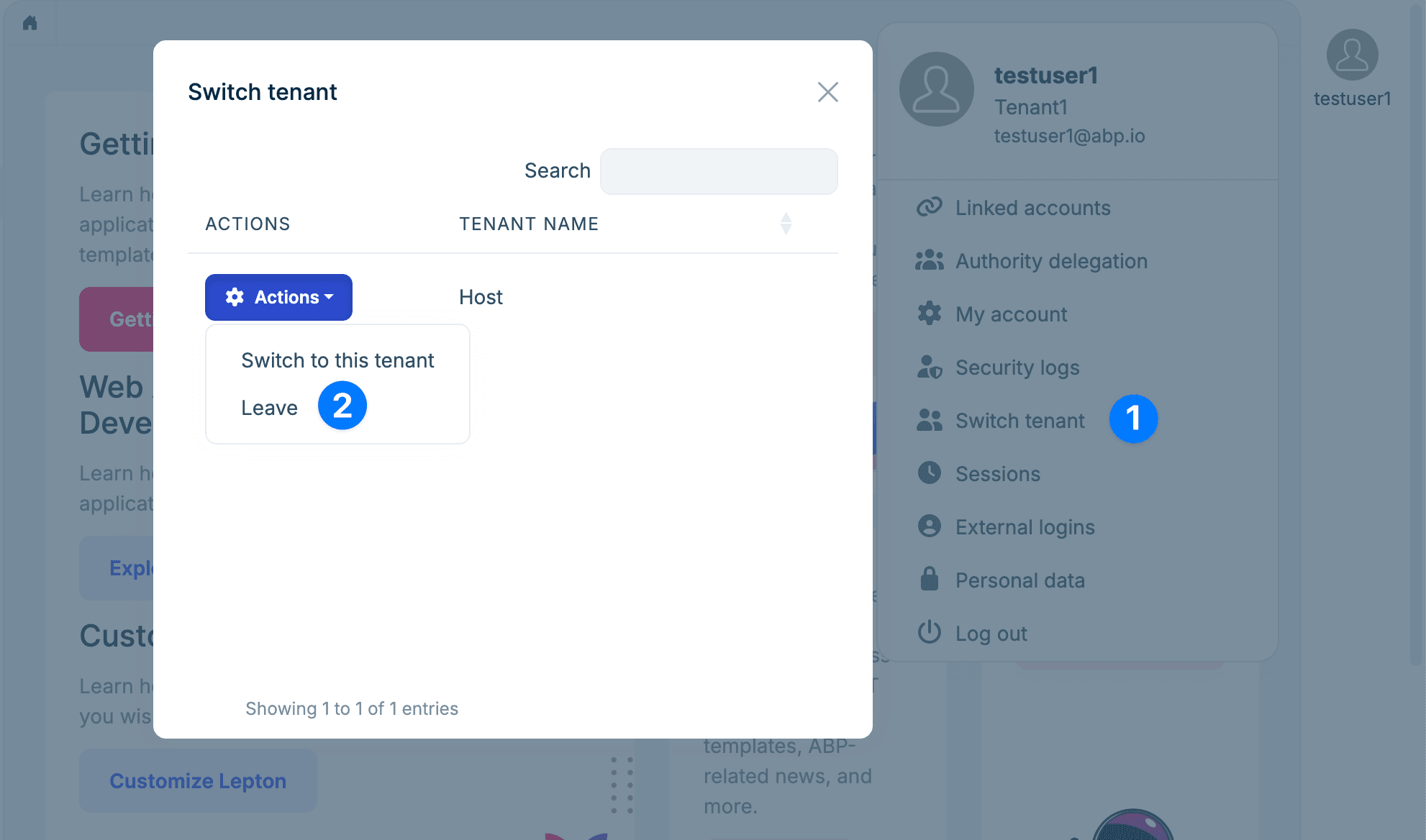 Tenant Switching